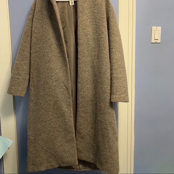 Long H&M Coat with Hood and tie waist - Picture 3 of 5
